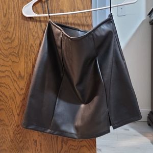 Black faux leather skirt